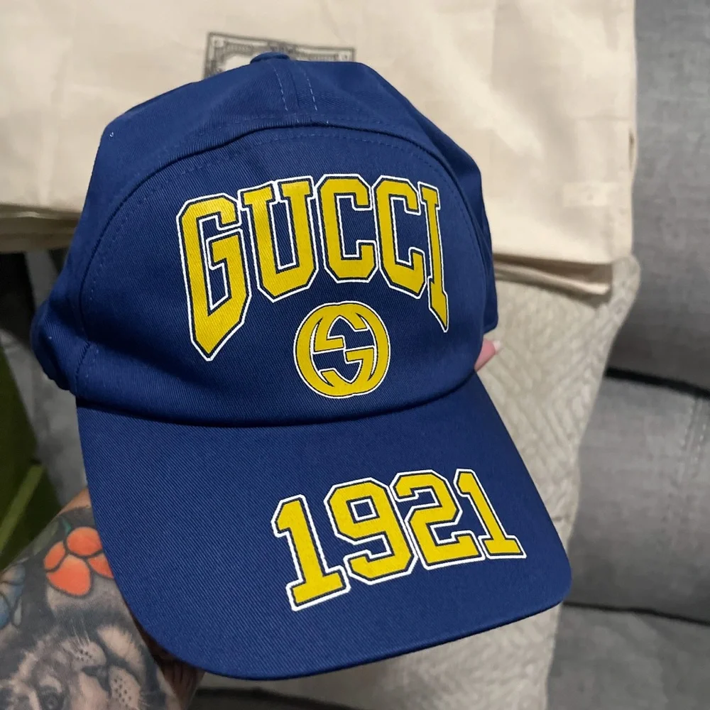 Gucci Blue and Yellow Logo Cap
